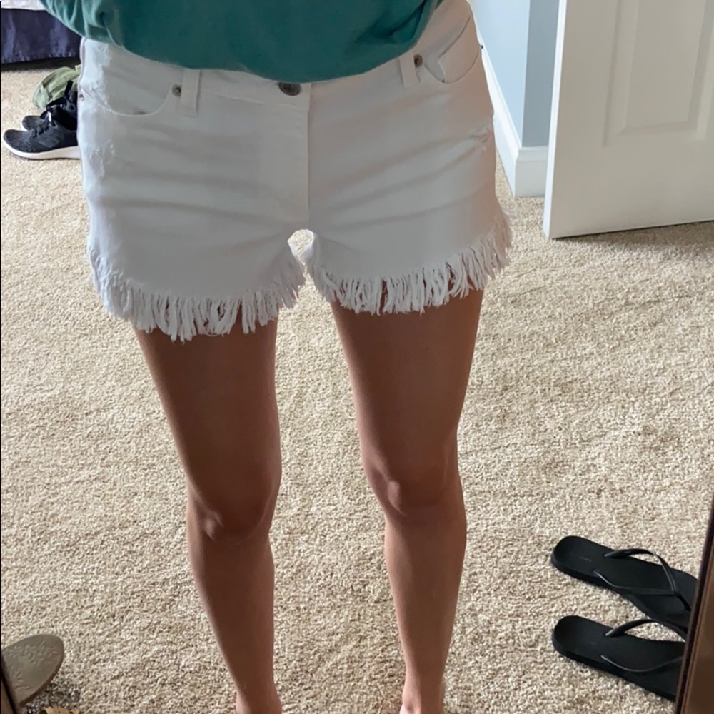 White jean shorts